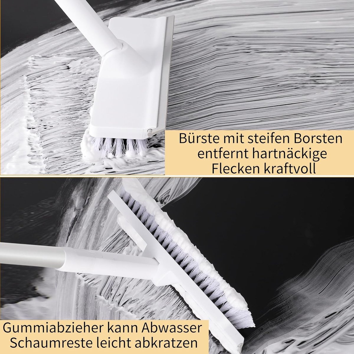 Schrubber met Steel - 2-in-1 Wasborstel - Verstelbaar