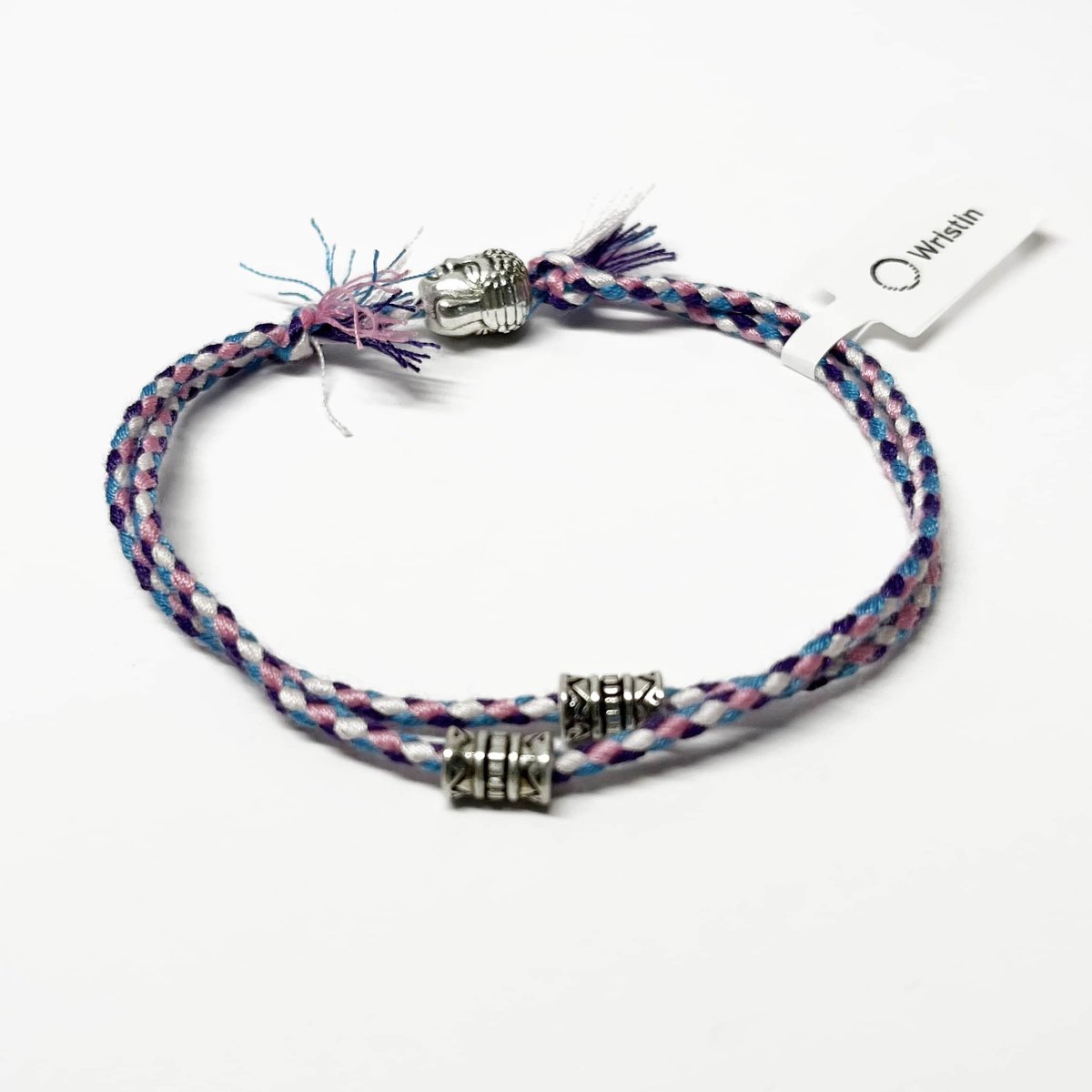 Wristin - Tibetaanse armband buddha paars/roze/blauw