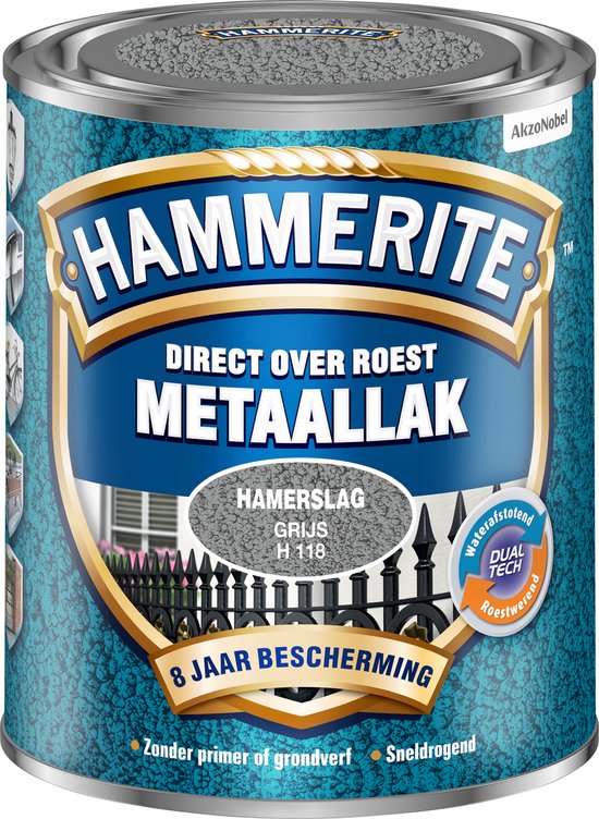 Hammerite - Metaallak Hamerslag - Grijs - 750 ML