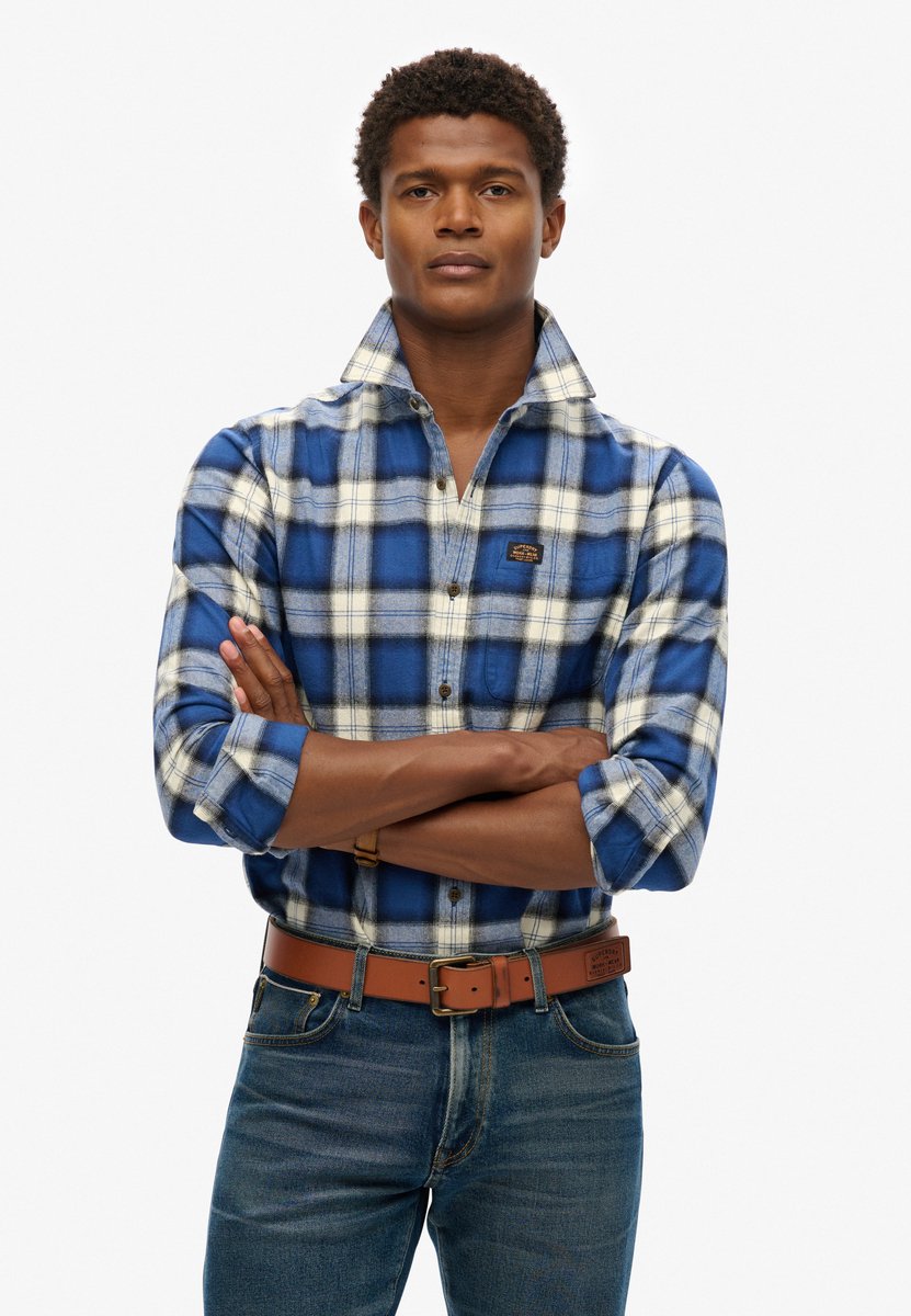Superdry Vintage houthakkersoverhemd Heren Lange mouwen shirts Blauw