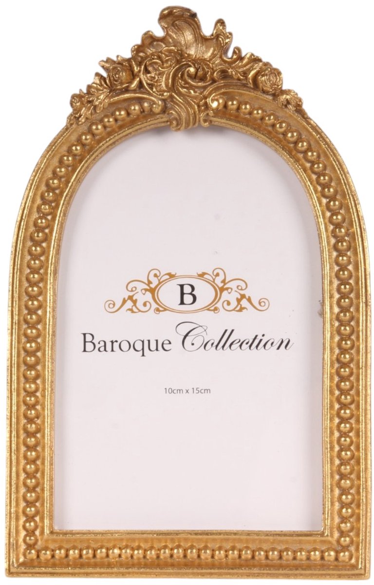 Baroque - Fotolijst - Fotolijst Boog 10x15 cm - Goud - Resin - Staand - 20x13x2 - Polyresin