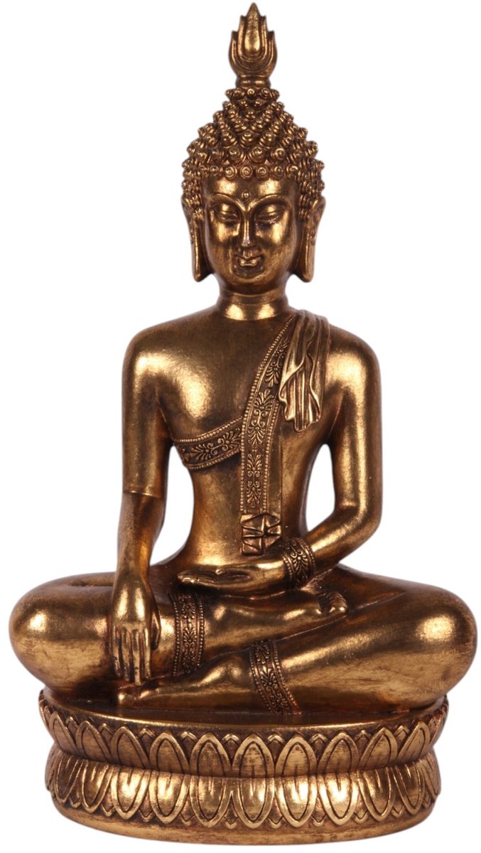 Baroque - Decoratief beeld of figuur - Boeddha resin 33 cm - 33x18.5x11 - Polyresin
