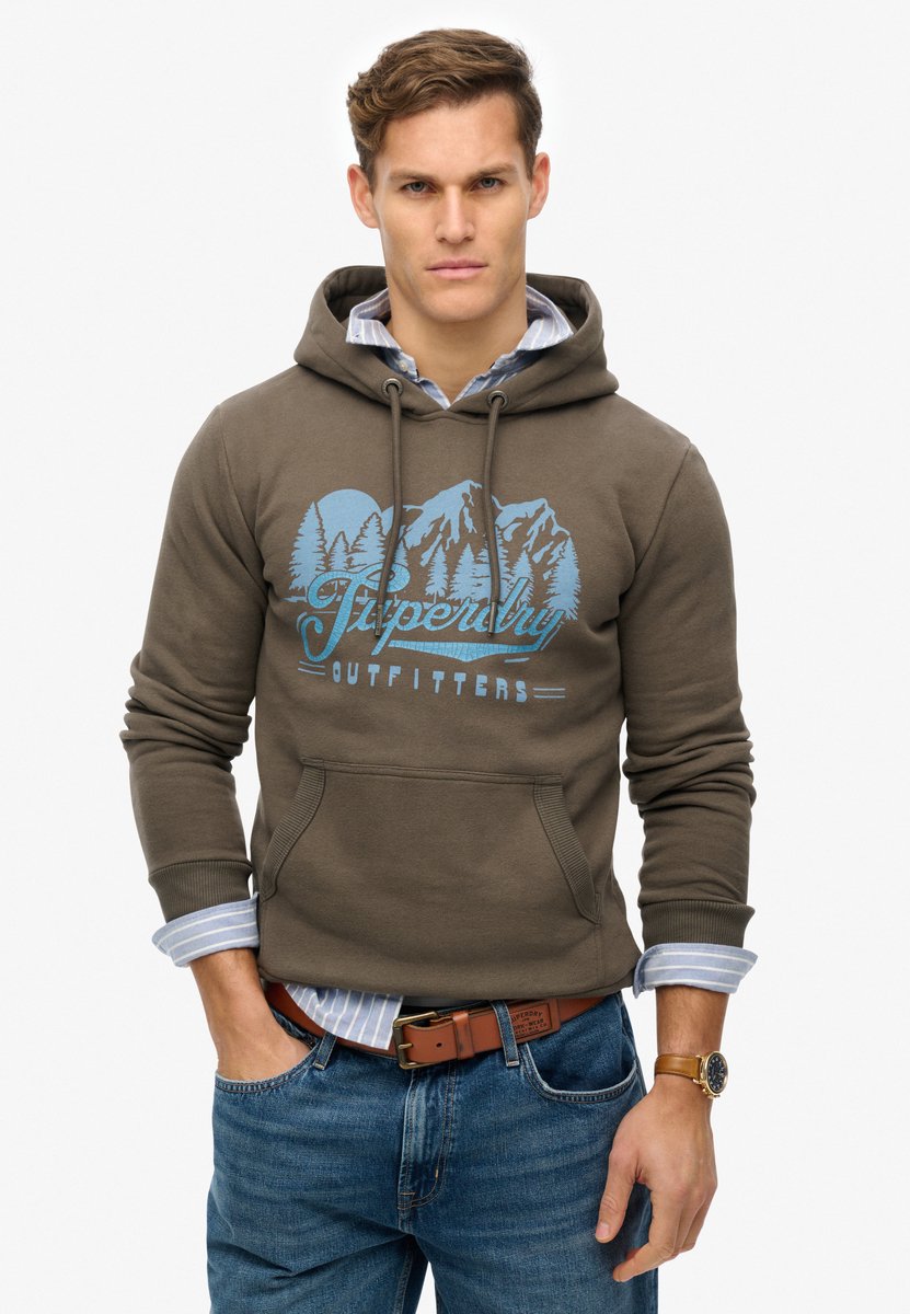Superdry Outfitters hoodie Heren Hoodies Zwart