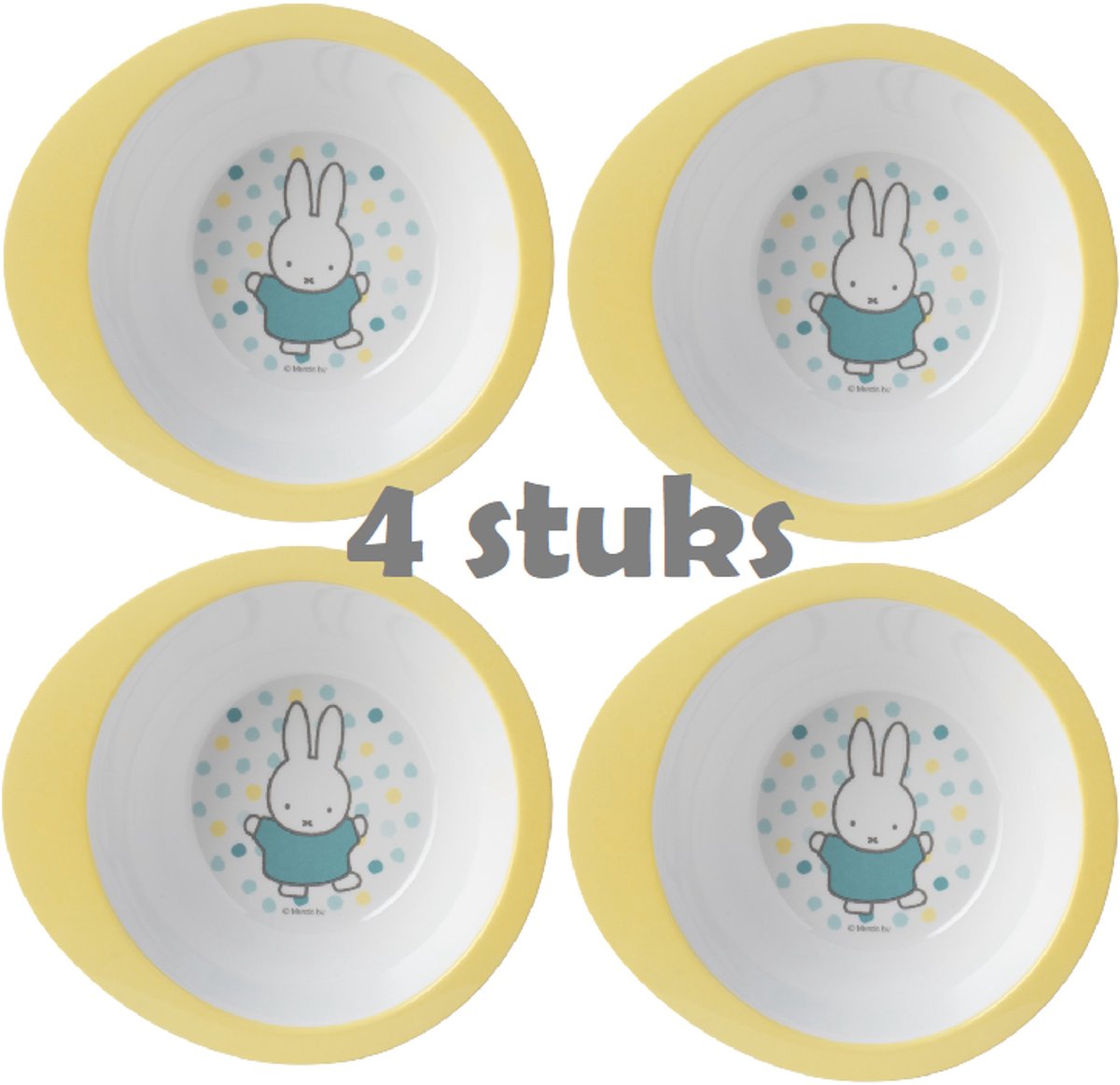 Goedkoopste Nijntje kom, kinder schaaltje, 4 kommetjes voor kinderen, 300ml, 4 stuks