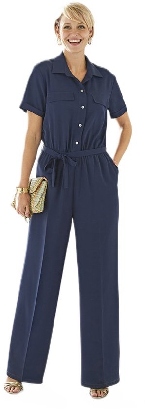 Ensemble pantalon avec ceinture élastique et fermeture à boutons