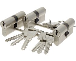 Nemef Cilinderslot 132/9 - 3 stuks gelijksluitend incl. 9 sleutels - SKG