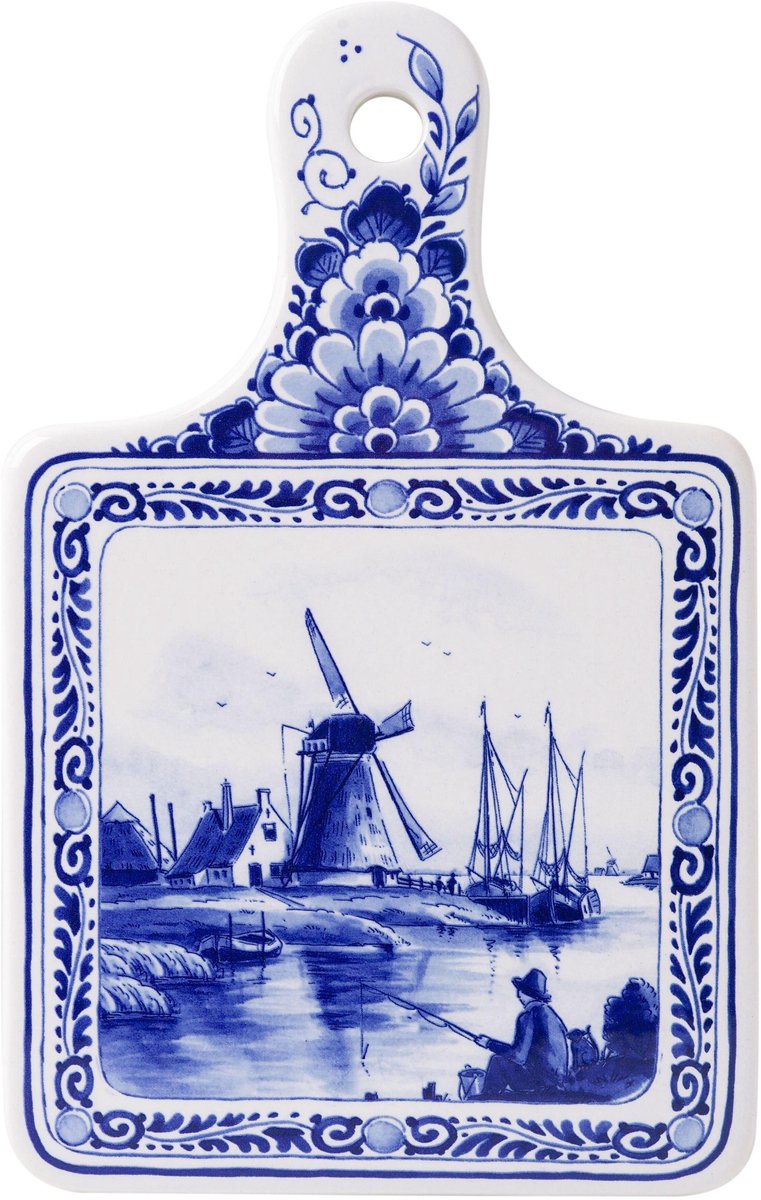Kaasplank - Molen - Delfts blauw