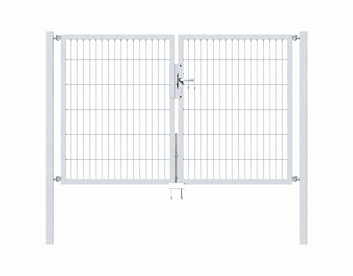 Alberts 647834 Dubbele poort Flexo met toebehoren, thermisch verzinkt, breedte 200 cm, hoogte 120 cm