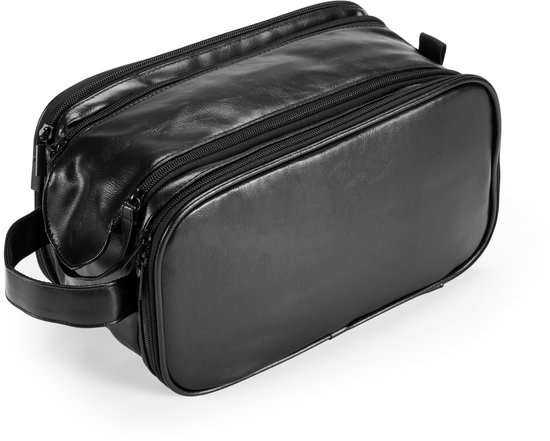 YONO Luxe Toilettas Heren - Toiletzak Kunstleer - Mannen - met Haak - Groot - Zwart