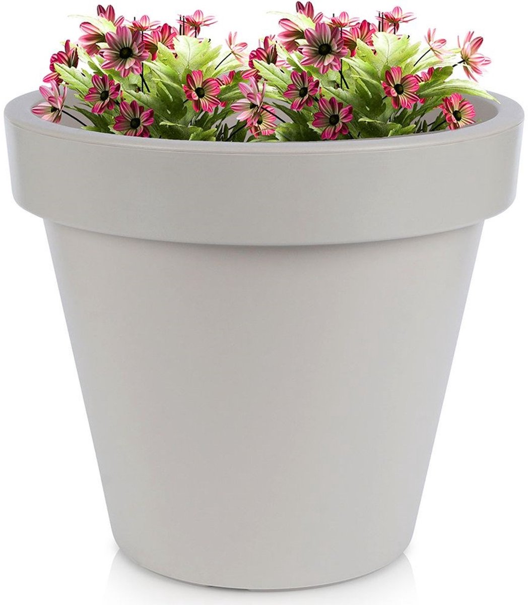 Bloempot voor De Tuin Plastic Beige Rond 39x35 cm - Plantenpot - Plantenpot