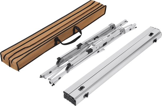 Opklapbare Tafel - Opvouwbare Tafel - Opklapbare Tafel Rechthoekig - Tafels - Kampeertafel - Kampeertafel Opvouwbaar - 120x68.5cm - 4-6 Personen - Aluminium - Verstelbare Hoogte - Zilver — afbeelding 4