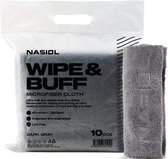 NASIOL - WIPE & BUFF - Interior, Polish & Coating Towel - Microfiber Cloth 10-Pack - GreyOrange