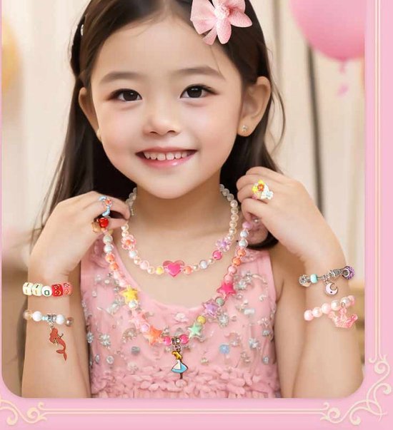 Kit de fabrication de bijoux - 1 500 pièces - Kit de perles - Bracelets pour filles - Créez vos propres Bijoux pour enfants - Kit de bracelets à breloques - Bijoux, loisirs créatifs et jouets pour enfants (5-12 ans)