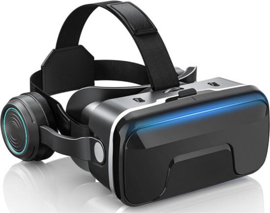 VR-hoofdtelefoon voor iPhone en Android-telefoons, virtual reality-bril, draadloos, Bluetooth, 3D, met afstandsbediening, Play Game Watch Movie, geschikt voor 4,7 tot 6,2 inch telefoon (zwart