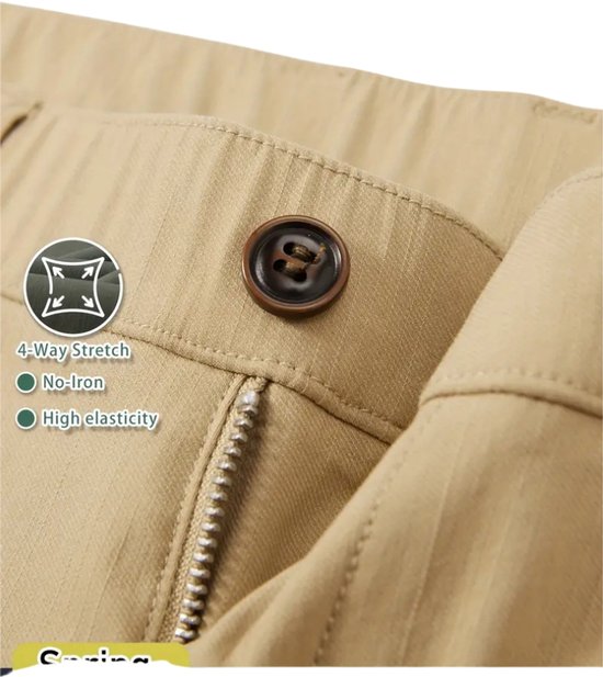 Bovista Golfbroek Heren - Golfkleding - Golfen - Golf Accessoires - Nette Pantalon - Beige XS - Maat 44 van Bovista — afbeelding 2