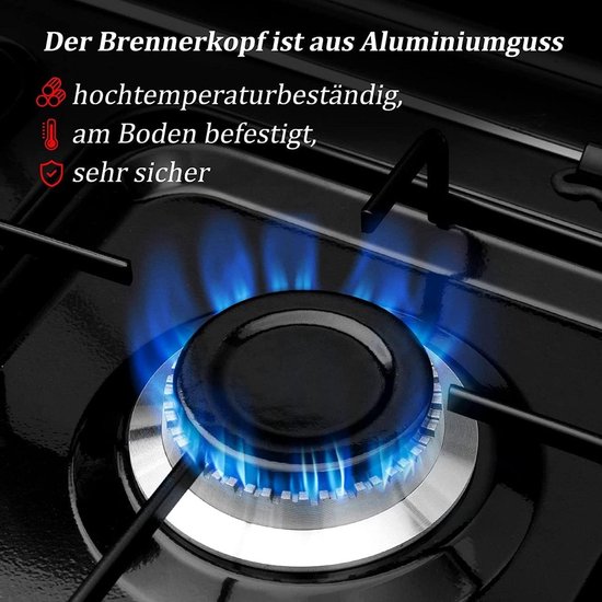 Soroh® - Gas kooktoestel 4 pits - Campingkooktoestel - Gaskookplaat - Zwart van Soroh — afbeelding 2