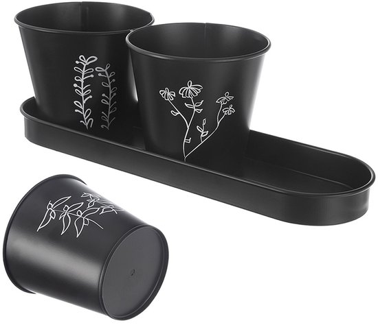 Pot de fleurs pour herbes sur pied BLACKLINE 4 c. à soupe - Pot de fleurs