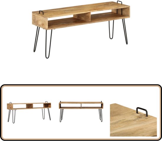 vidaXL - Tv-meubel - 110x35x45 - cm - massief - mangohout