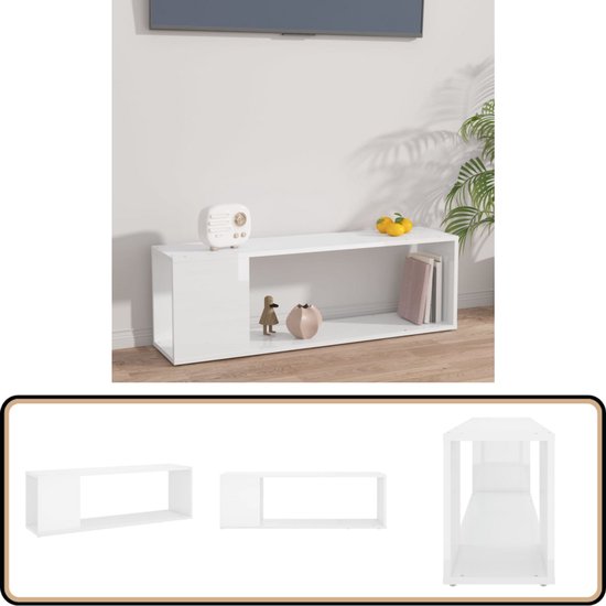 Gideon - TV-Meubel - Wit - 141x41x50 cm