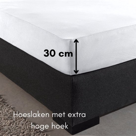 Sleeps Jersey Stretch Hoeslaken - 100% Katoen - 90x220 cm - Wit - Strijkvrij van Sleeps — afbeelding 4