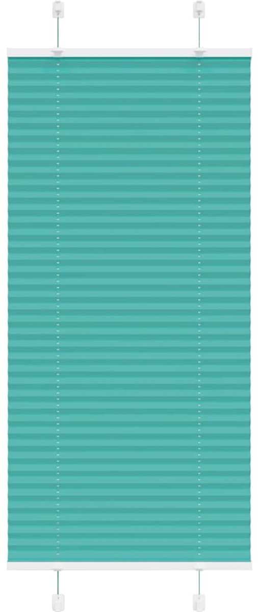 vidaXL Plisségordijn - 65x100 - cm - stof - 64,4 - cm - polyester - plissé petroleumgroen
