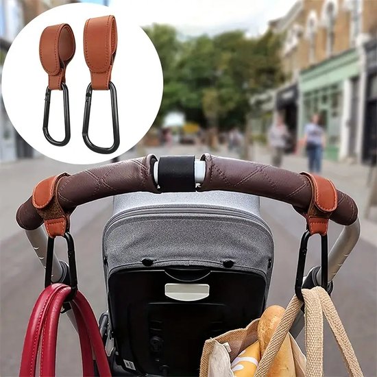 Kinderwagen tassenhaakjes - Haakjes voor tassen - Set van 2 - Extra stevig - Goedkoop - Buggy haakjes - zwart