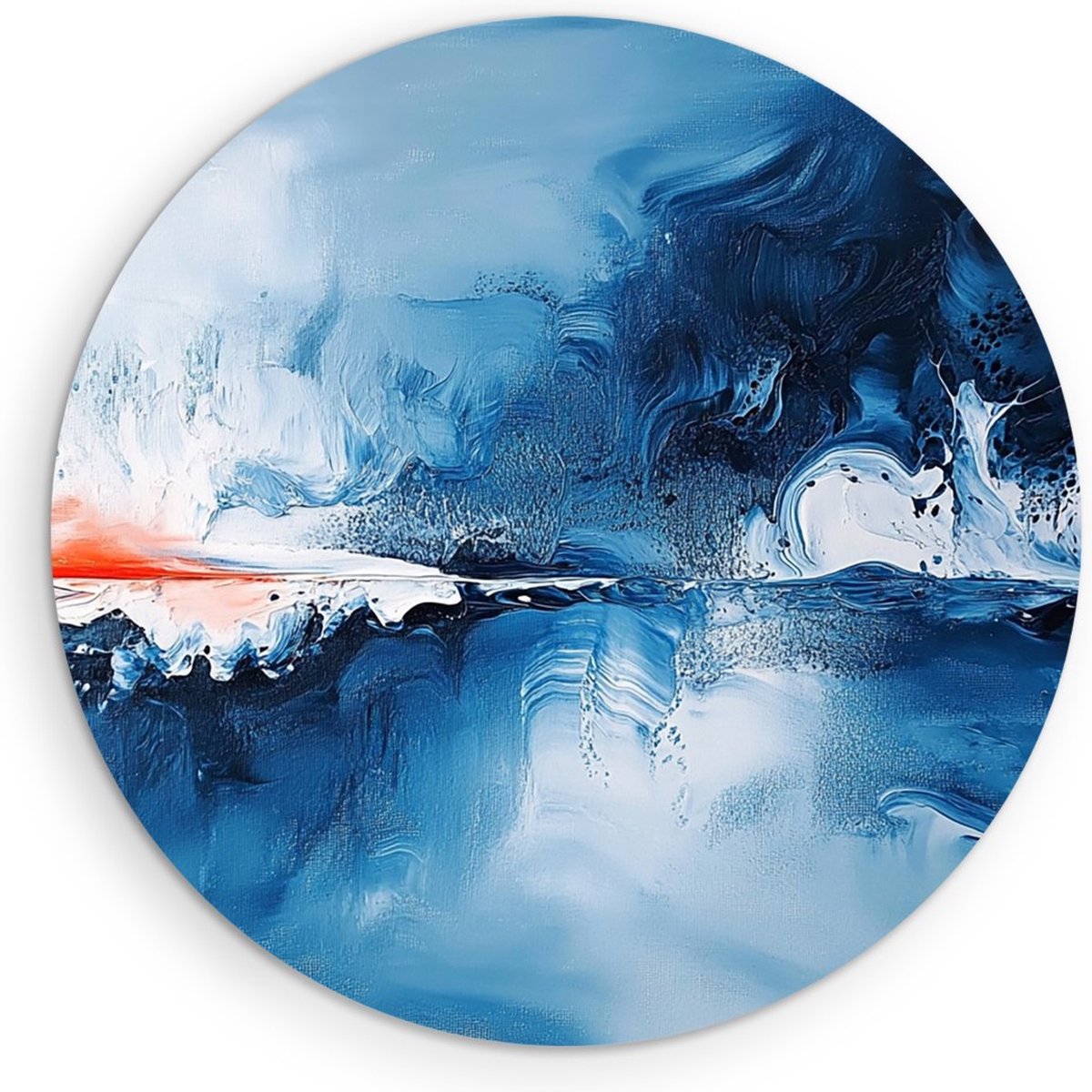 Saammp Forex Muurcirkel - Abstracte vegen - Ø 70 - Wandcirkel - Wanddecoratie Cirkel - Muurdecoratie Woonkamer - Slaapkamer decoratie - Rond Schilderij