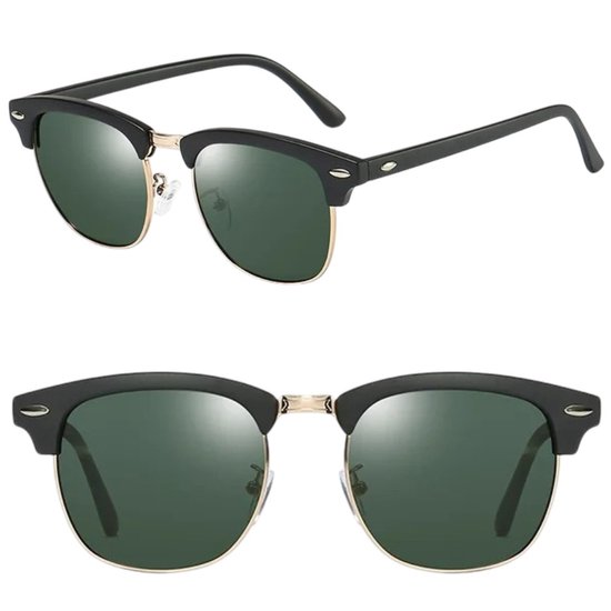 Fako Fashion® - Club Style Zonnebril - Polariserend - Dames - Heren - Mat Zwart/Goud - Donkergroen van Fako Fashion® — afbeelding 3