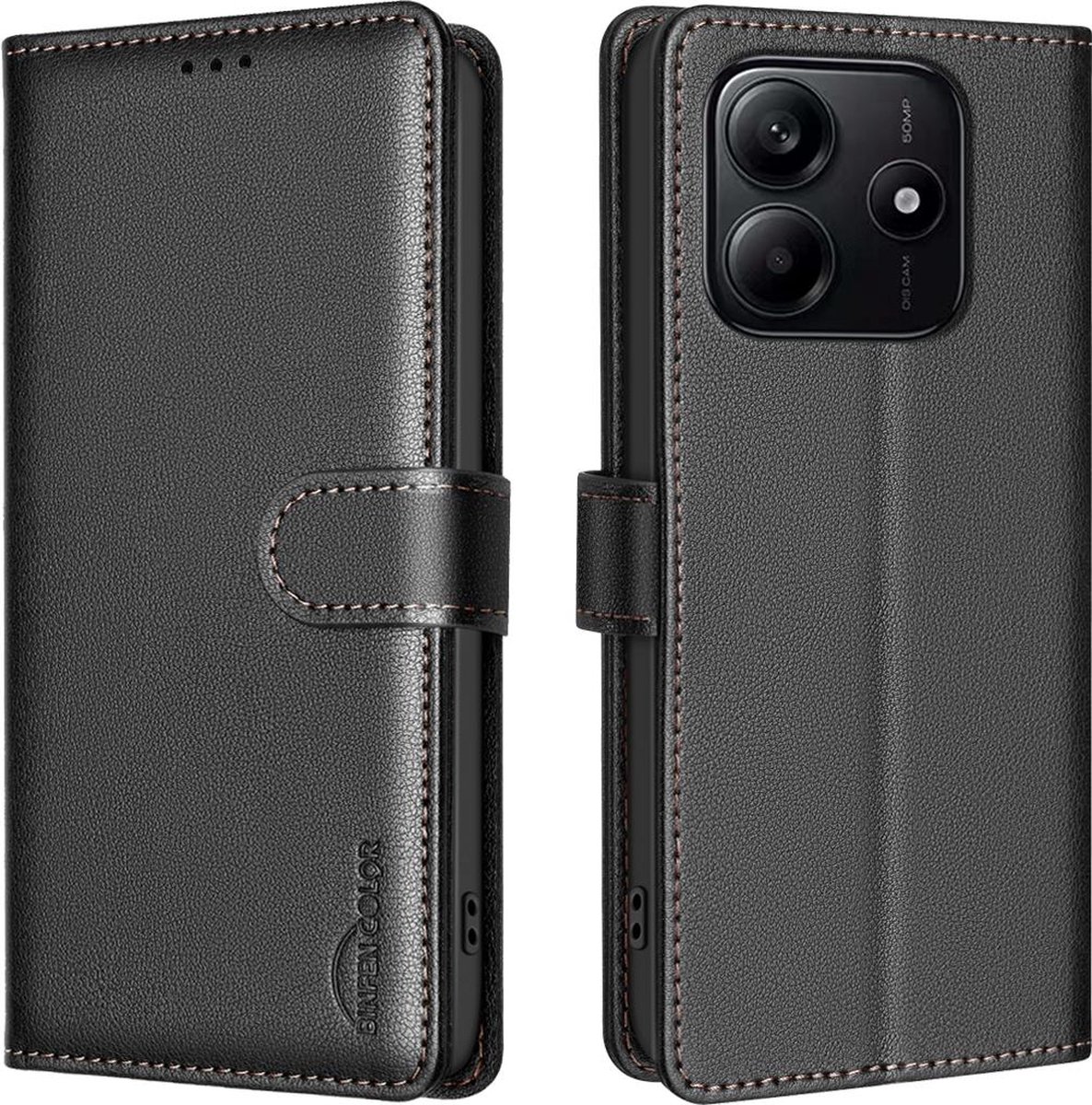 Zwart agenda book case hoesje - Xiaomi Redmi Note 14 4G