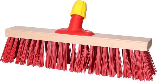 Buemag Bezemkop - Elaston - rood - hout - hard - 40 cm - 24mm - straatbezem/buitenbezem - universele steelhouder van Buemag — afbeelding 2