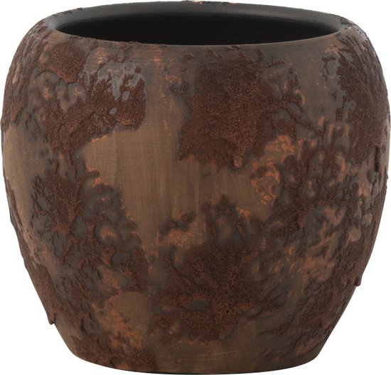 J-Line cache-pot Rond Terra - poterie - brun - small - Ø 25 cm