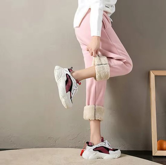 M Dames Winter Warme Leggings Dikke Broek Warme Fleece Plus Size Lange Dikke Broek Mode Casual Soild Color Leggings van Lotuscrafts — afbeelding 2