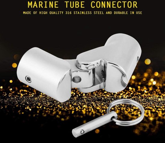 1 Pc Boot Pijp Connector Marine Grade Rvs Vouwen Koppeling Buis Rail Fittings voor 25mm Pijpen Jacht Boot Vervanging Hardware