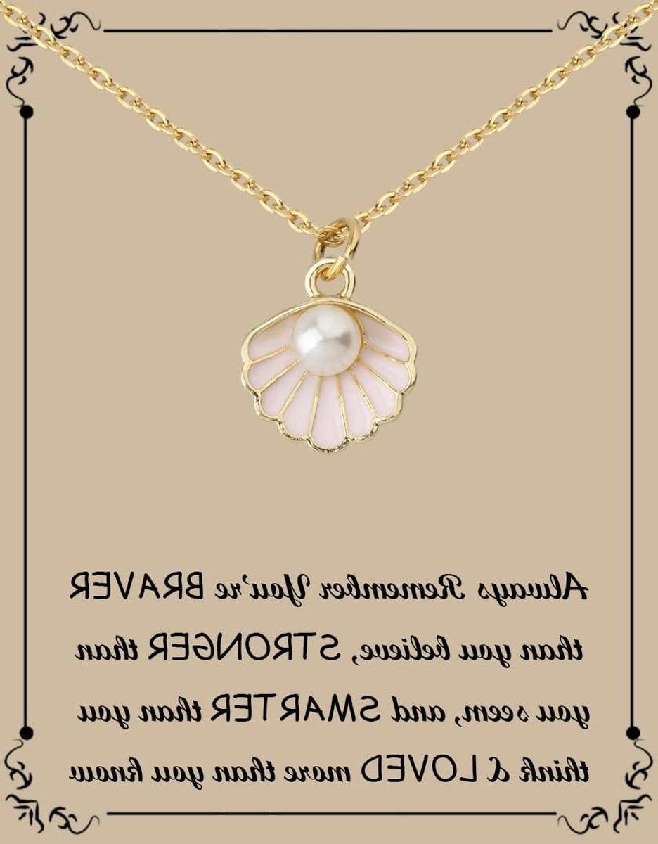 Meerkleurige schelpketting hanger cadeaukaart voor dames en heren