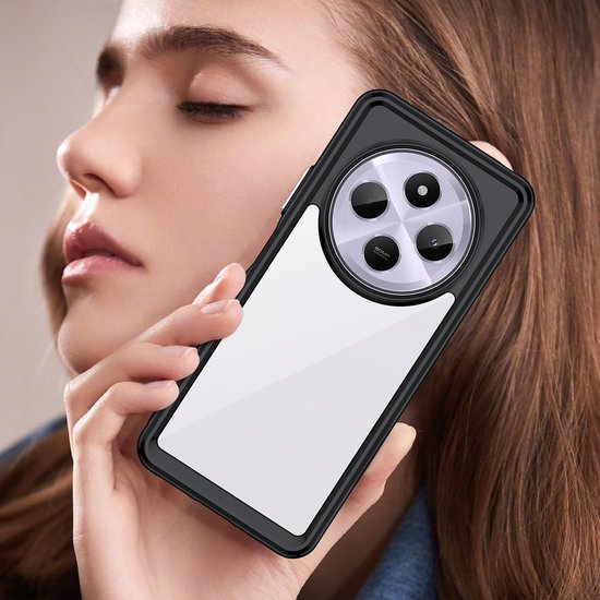 Étui adaptée pour Xiaomi Redmi 14C / Xiaomi Poco C75 - Coque arrière Phonesta Acrylic Hybrid - Noir
