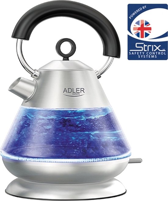 Adler AD 1282 - Waterkoker - Glas - 1.5 liter - Syrix-beveiliging