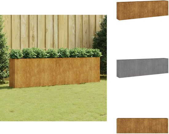 Verhoogde tuinbak 580x50x36 cm cortenstaal