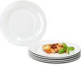 Set de 6 assiettes plates TOMMY 24 cm en porcelaine blanche