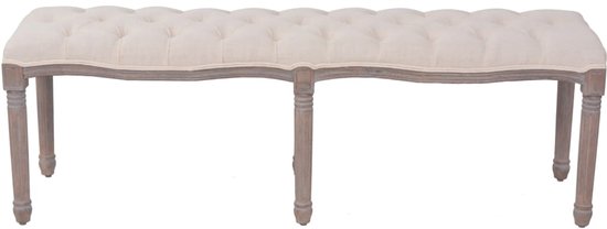 Canapé Antique The Living Store - Rembourré - 150 x 40 x 48 cm - Blanc crème