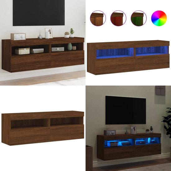 vidaXL - TV-meubel met 2 deuren en 2 vakken - Sonoma eiken - Hout - 102x30x36 cm | Leen Bakker