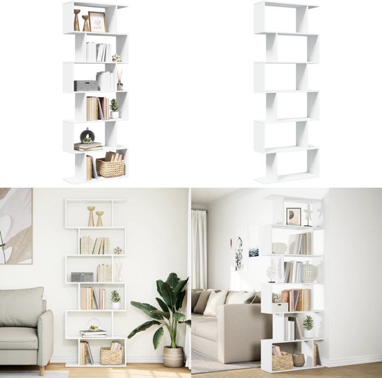 vidaXL Kamerscherm/boekenkast 100x24x140cm bewerkt hout wit eikenkleur | Leen Bakker