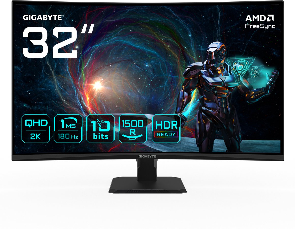 Gigabyte GS32QCA QHD Gaming Monitor 180Hz 32 Inch - Product - €200,52