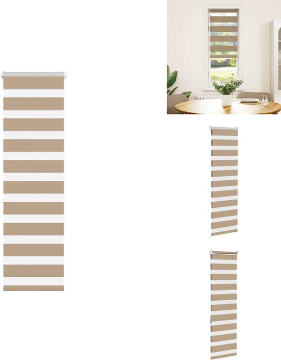 vidaXL - Zebra - Store - 40x150 - cm - largeur du tissu - 35,9 - cm - polyester - marron sable