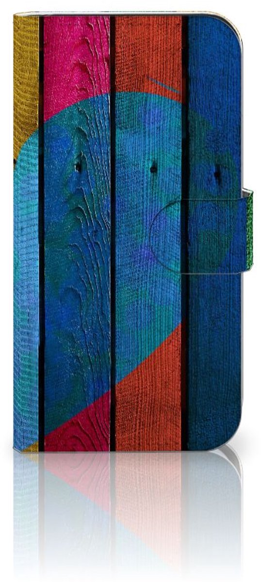 Samsung Galaxy S25 Book Style Case Wood Heart - Cadeau voor je Vriend