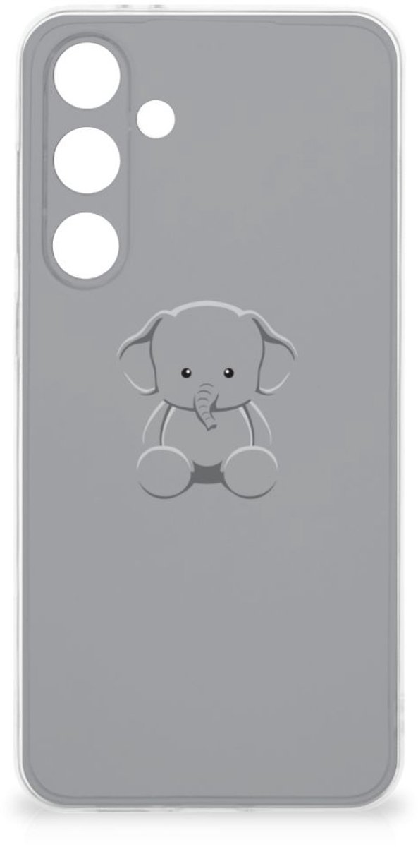 Samsung Galaxy S24 FE Telefoonhoesje met Naam Grijs Baby Olifant