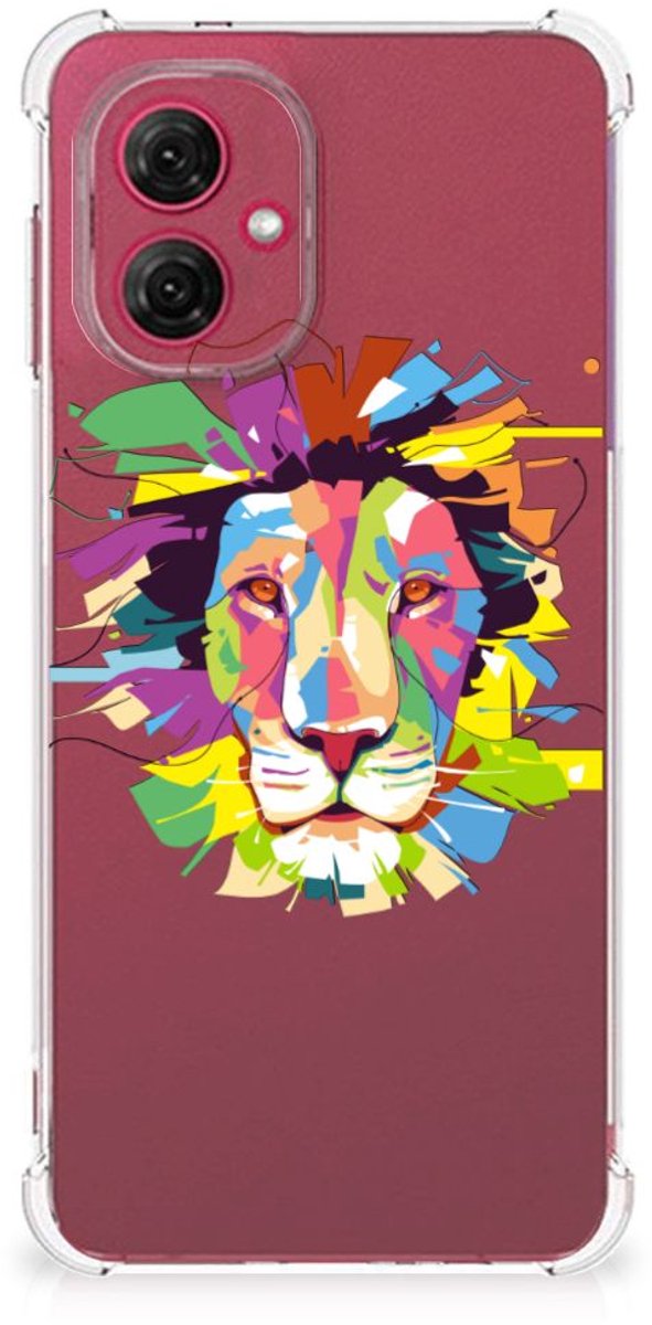 Motorola Moto G55 Stevig Bumper Hoesje Lion Color