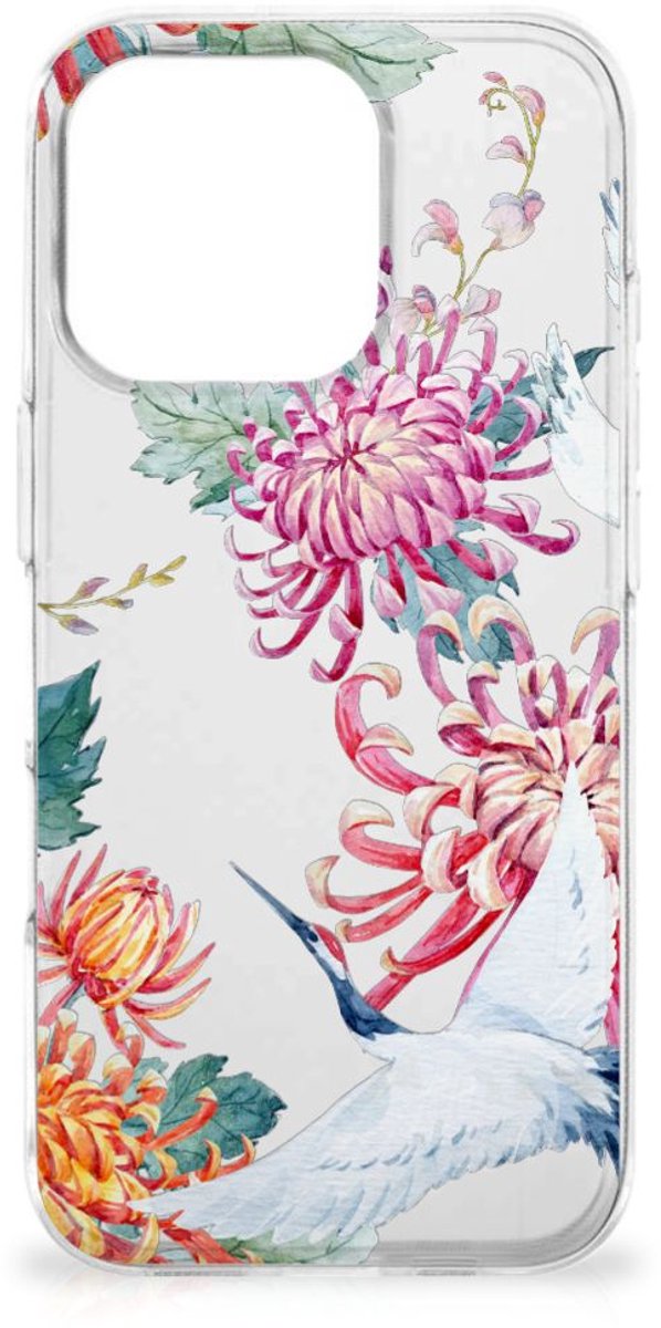 iPhone 16 Pro Max TPU Hoesje Bird Flowers