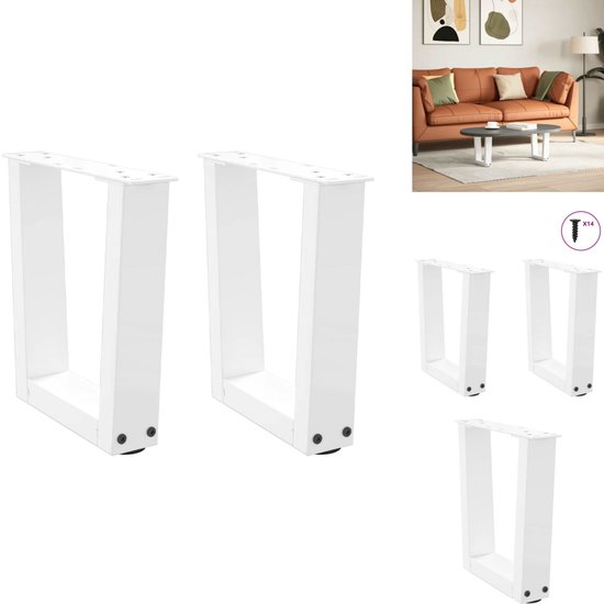Metalen tafel poot X - RVS (per set