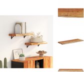 Wandschap rechthoekig natuurlijke rand 90x20x2,5 cm acaciahout