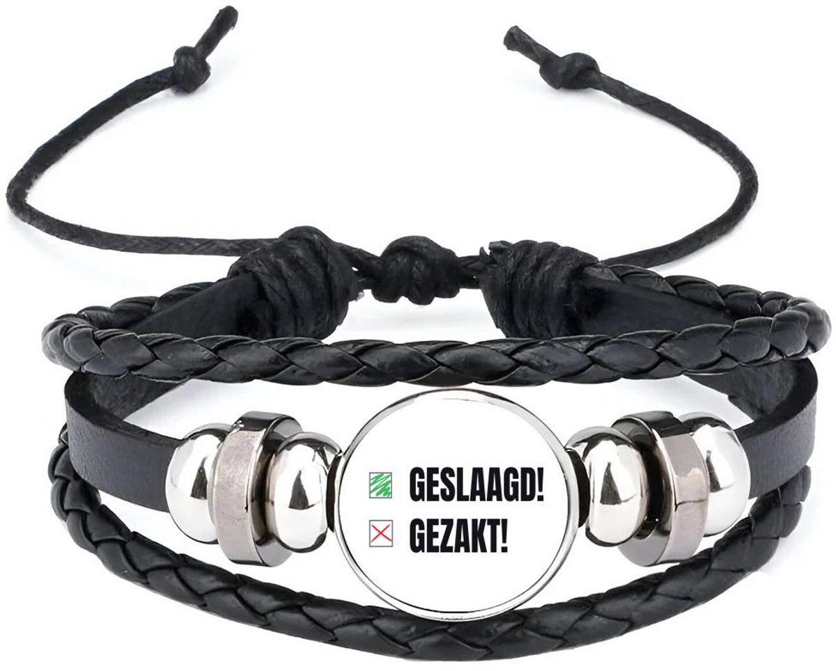 Akyol - geslaagd gezakt armband zwart - Geslaagd - cadeau geslaagd - cadeau - cadeau voor eindexamen